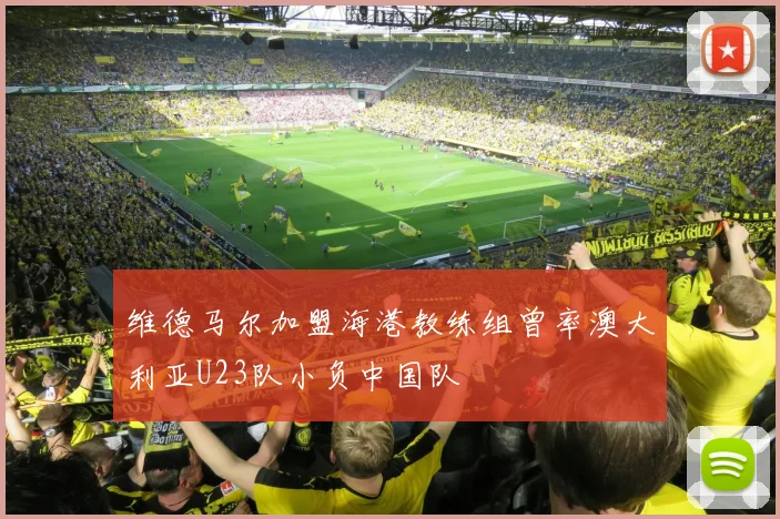 维德马尔加盟海港教练组曾率澳大利亚U23队小负中国队